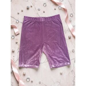 Fabletics - Purple Velvet Bike Shorts - Womens Large *NWT*